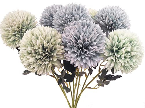 cn-Knight 8pcs Künstliche Blume Pompom,57cm Langer Stiel Seidenpompons,Gänseblümchen Löwenzahn,für Hochzeit,Brautstrauß,Einweihungsgeschenk,Heimdekoration,Tafelaufsatz,Farbmix-3