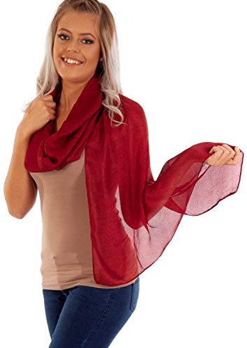 DOLCE ABBRACCIO by RiemTEX ® Schal Damen PRIMA DONNA Stola Tuch aus Wildseide in Bordeaux Rot Tücher in 31 Uni Farben Halstücher Seidentuch Schals Damen Halstuch Seidenschal (Bordeaux)