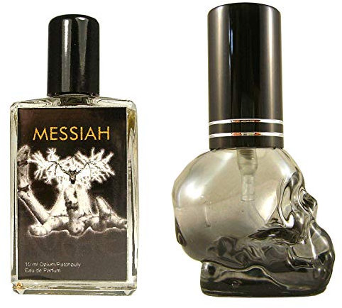 Teufelsküche Patchouli Messiah+ Leerflakon Skull Patchouly mit Opi-um, Eau de Parfum für Herren, Gothic Parfum, Mini Flakon, 10ml Glasflakon, Gotik Patchouly