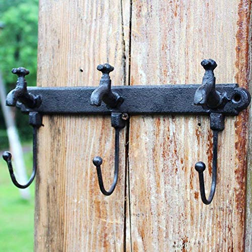 WLLLO Gancio appendiabiti da parete in ferro battuto retrò in ferro battuto