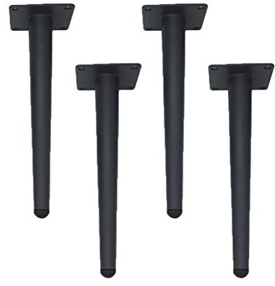 Lot de 4 Pattes de Meubles Acier Inoxydable Noire Tube Droit en Métal Meubles Jambes Pieds de Meuble pour les Armoires,Meubles TV,Tiroirs,Table de Chevet,Canapé,Lit Mobilier Remplacement(30cm)