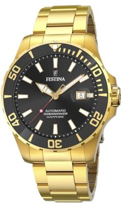 Festina Herren Analog Quarz Uhr mit Edelstahl Armband F20533/2