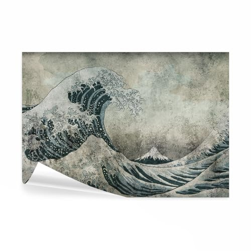 decomonkey Fototapete Abstrakt, 250x175 cm, Die große Welle vor Kanagawa
