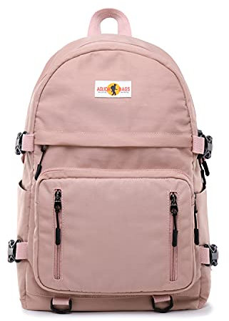 FANDARE Zaino Casual Zainetti Zaini Scuola Cartella Uomo Donna Borsa da scuola Zainetto Borse a Zaino Zainetti Daypacks per Scuola All'aperto Viaggio Shopping Zaino Scuola Impermeabile Nylon Rosa