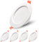 5W LED Downlight LED Techo Empotrable, Ojos de Buey para Techo 450LM, IP44, Blanco Frío 6000K, Extraplano Redondo, Blanco Aluminio Metal, Diámetro Agujeros 70-85mm, para Baño Cocina,Salón,Pack 5