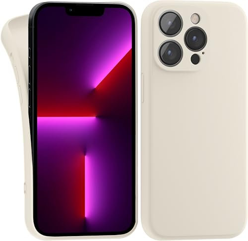 MyGadget Case for iPhone 13 Pro - Cover Ultra Thin TPU - Soft Touch Rubber & Anti-Scratch Shell - Flexible Silicone - Matte Off White