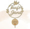 Birdart Box Taufe, Kommunion, Konfirmation Tortenstecker mit Namen – personalisierter Tortenstecker aus umweltfreundlichem Holz, stabiler Cake Topper 15cm Durchmesser (Variante 1, Holz Natur)