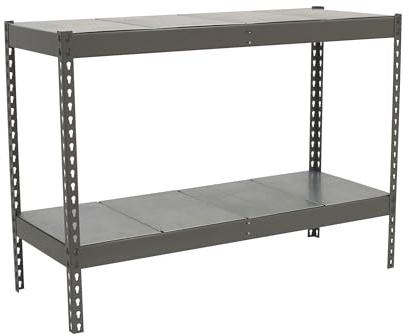 Simon Rack SimonTaller Industrieregal, 900 x 1200 x 450 mm, 400 kg Biegepunkt, 2 Regalböden, Metallregale, Grau/Verzinkt