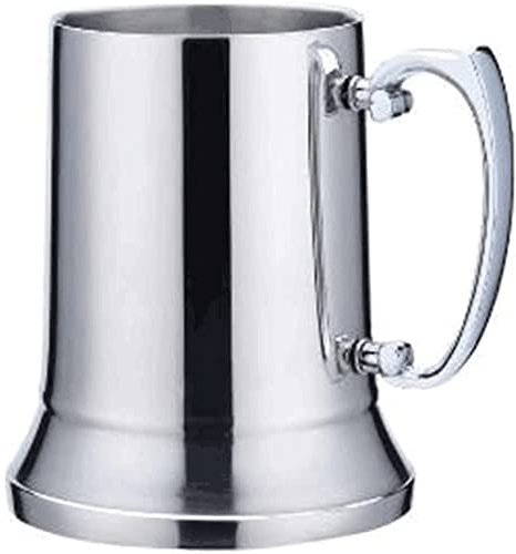 ABGRC Stainless Steel Coffee Mug, Multifunctional Silver Drink Cup, Double Wall Beer Insulated Stein with Handle, Best Gifts