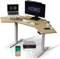 KOWO Corner Standing Desk with USB C Hub & Wireless Charger, Corner Desk, Electric Height Adjustable L Shaped Gaming Desk,120x120cm Stand Up Sit Stand Computer Gaming Table, Oak