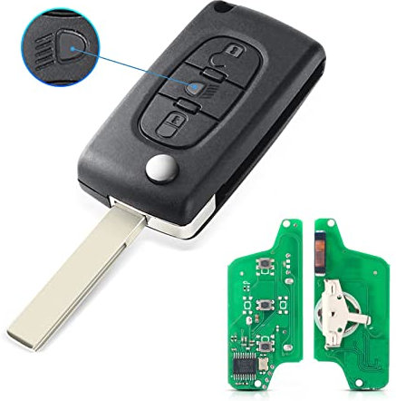AULESSE 3 Boutons Coque de Clé Télécommande 433MHz ID46 PCF7941 Puce Clé avec pour Peugeot 207 208 307 308 407 807 C-itr-oen C2 C3 C4 C5 C6 C8 Xsara Picasso CE0523 clé de Voiture avec Lame HU83