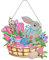 EXQULEG 5D Blumen Schmetterling Diamond Painting Wandbehang, DIY Frühling Diamant Painting Kranz, Ostern Türkranz Strass Kristall Malerei Anhänger für Home Deko (#5)