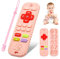 Anneau Dentition Bebe Silicone, Telecommande Jouets de Dentition avec Attache-sucette, Jouet Dentition Bébé pour Bébés pour Nouveau-nés Cadeaux pour Bébé 6-12 Mois (Rose)