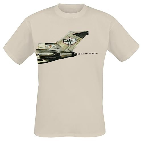 Beastie Boys No Sleep Til Brooklyn Plane Männer T-Shirt Sand 3XL 100% Baumwolle Band-Merch, Bands