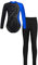 iEFiEL Mädchen Turnanzug Langarm Glitzer Gymnastik Kleidung Set Ballett Trikot Langarmbody mit Lange Hose Kinder Gymnastikanzug Z Blau + Schwarz 110-116