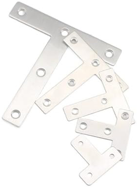 NINOMA 10pcs Stainless Steel Corner Code 120x120x20t Right Angle Laminate Support Bracket Table and Chair Furniture Hardware Connector