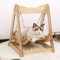 Wooden Cat Swing Hammock, Pet Wood Swing Hammock with a Solid Base Hanging Cat Bed Indoor Cat Swing Nest for Playing Sleeping and Climbing