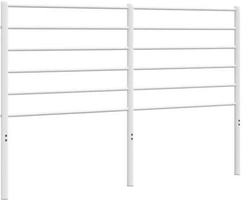 vidaXL Kopfteil, Bettkopfteil aus Stahl Metallkonstruktion, Betthaupt für Bett Metallbett Bettgestell, Bettzubehör Schlafzimmer, Metall Weiß 150cm
