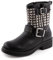Toocool Stivaletti donna biker motociclista borchie argento scarpe Stivali RQ56 [36,nero]