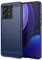 HONLEN Custodia in Silicone TPU per Motorola Moto Edge 40 Neo (6.55 Inches), Cover con Design Antiscivolo in Fibra Spazzolata - Blu