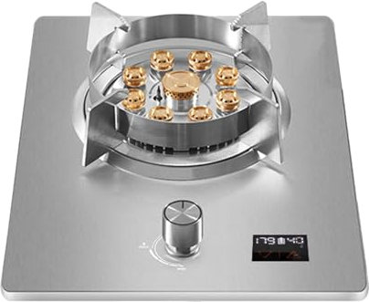 Tragbarer Gasherd, Einzelbrenner-Propanofen, Max. 23884 BTU Mit Elektronischer Impulszündung, Edelstahl, Geeignet For Wohnküchen (Color : LPG, Size : Style 2)