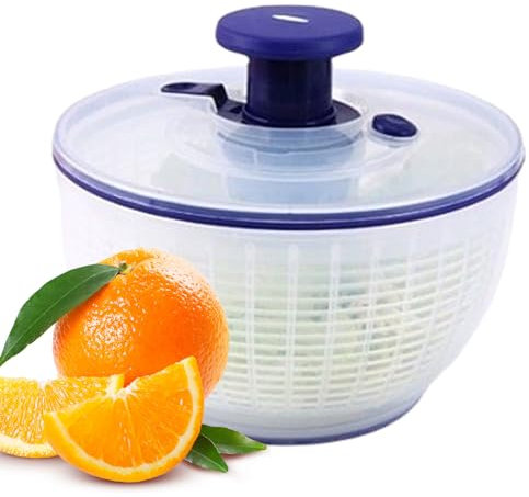 TARVIK Essoreuse à laitue, Bol de Lavage de Fruits avec Bouton Poussoir, Bol de Nettoyage de légumes avec pièces Amovibles, essoreuse à Salade pour Laver Les Fruits, légumes, Viande