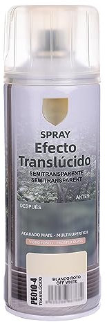 H HANSEL HOME Pintura Spray Vidrio y Cristal Blanco Roto, Spray Esmerilado Cristal, Pintura para Pintar Vidrio, Efecto Translúcido Semitransparente - 400ml