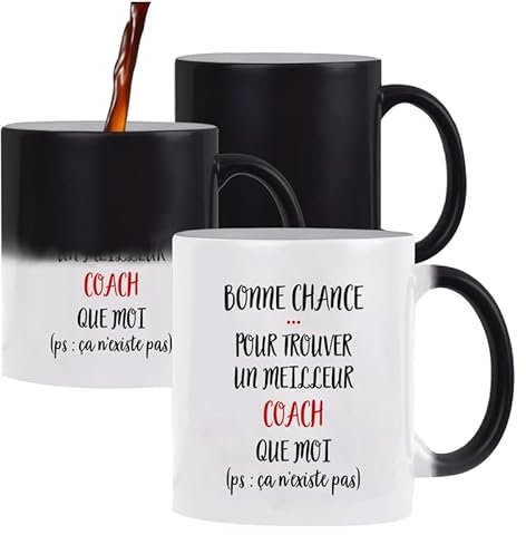 Planetee Tasse Magique Coach | Mug qui change couleur avec la chaleur | Idée Cadeau Travail Métier Départ Retraite Collègue Anniversaire Noël