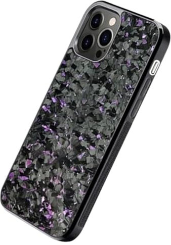 LLDYAN Forged Carbon Fiber Phone Case, Carbon Handyhülle, Forged Carbon Fiber Case, Shock Absorbing & Slim Protective Case, for iPhone 12-15 Series (Purple,for iPhone 14)