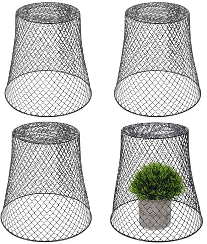 IMIKEYA 4pcs Iron Wire Plant Protectors Garden Plant Cages & Supports From Animals Metal Mesh Plant Covers for Flowers & Vegetables Outdoor Stakes Cloche Seedling Care Tools from Rabbits Bird