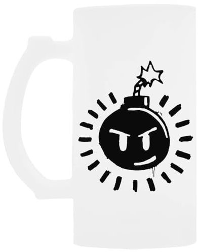 Udaytee Bomb With Face Biertrinkbecher Aus Glas Mit Henkel