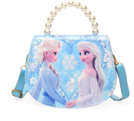 Mädchen Elsa Crossbody Umhängetasche Fro-zen Handtasche Schultertasche, Blau