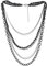 Choker Halsketten Statement Halskette Wasserfall Multi-Schichten Silber Schwarz Kette mit Edelsteine Perlenschnur