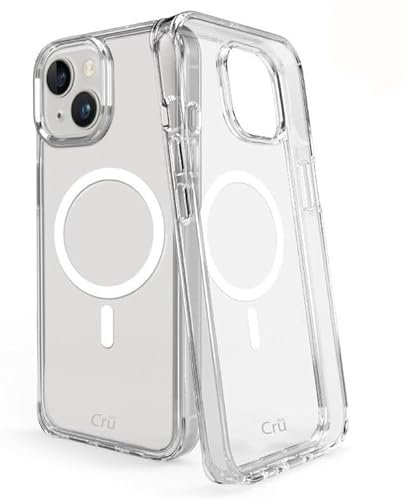 CRU TECH Magnetic Case for iPhone 12 6.1-Inch Compatible with Mag Safe Wireless Charging, Shockproof Phone Bumper Cover, Anti-Scratch Clear Back (Clear) (Clear) (Clear)