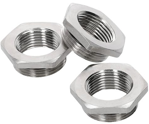 3 Stück Kalitec D6725204 Reduktion mit O-Ring M25/M20 Messing I Reduzierstück Kabelverschraubung sechskant I M20 Innengewinde I M25 Außengewinde I IP68