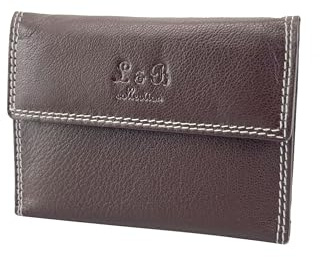 BUFFALO HILL L&B Collection Ausweis Hülle I Rindsleder Mappe I Echtleder Case I Querformat Herren & Damen Etui I RFID-Schutz I Führerschein I Kreditkarte I 12 Fächer I 2321 (Braun)