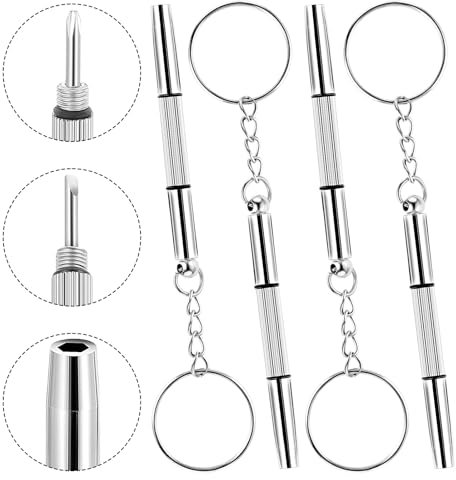 4 destornilladores para gafas, mini destornilladores de acero inoxidable, destornilladores de precisión, destornillador 3 en 1 para gafas, juego de destornilladores portátiles para reparación de