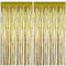 Luoqun88 2 PCS 3.2 x 6.5ft Glitter Gold Tinsel Curtain, Foil Fringe Curtain Backdrop Party Streamers Curtain Photo Backdrop Decorations for Birthday School Graduation Hen Girls Party Decorations -Gold