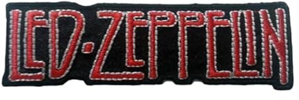 Toppa ricamata termoadesiva a forma di Led Zeppelin, colore: rosso