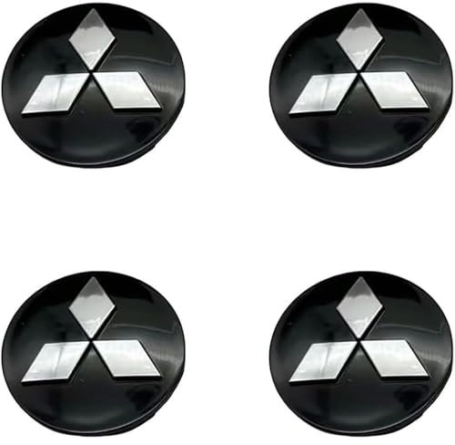 LIUBYEW 4 Stück Nabendeckel Zubehör für Mitsubishi Colt Z30 2004-2012 60MM,Radnabenabdeckung Felgen Center Nabendeckel Hitzebeständiger Radnaben Mitteldeckel Wasserdicht Radnabendeckel