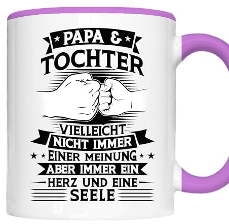 Papa Tasse | Papa & Tochter vielleicht nicht immer einer Meinung | Tochter Geschenk Vater Tasse Vatertag Kaffeebecher lustig