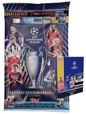 Topps UCL Champions League Sticker 2024/25 / 1x Starterpack + 1x Display je 50x Stickertüten