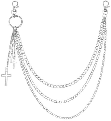 Hosenkette Herren, Wallet Chain, Hosen Kette, Hosenkette Set Punk Damen Hosenkette Mode Hip Hop Kette für GeldböRse Tasche GüRtel Jeans Hosen Schmuck für Gothic ZubehöR MäNne