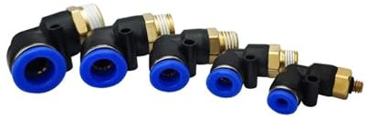 GHNQBAHID 1pc PL Type OD 4 6 8 10 12mm - 1/8'' 1/4'' 3/8'' 1/2'' Thread Push In One Touch Connector Pneumatic Quick Fittings(PL6-01)