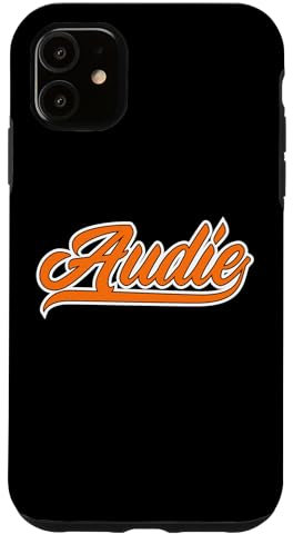 Hülle für iPhone 11 Athletic First Name Audie Team Audie Cool Orange Font