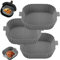 Bieiyhe 3 Stück Silikonform Heißluftfritteuse,Silikon Airfryer Form,Backform Zubehör,Silikoneinsatz Airfryer Accessories,Silikonmatte Pot Liner Quadratisch,Silikonpfanne Air Fryer für Ofen-Grau