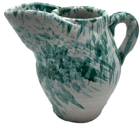 Pichet en terre cuite Goutte Vert Ramina avec bec - Artisanat Made in Italy Taille 21 x 25 2801251512