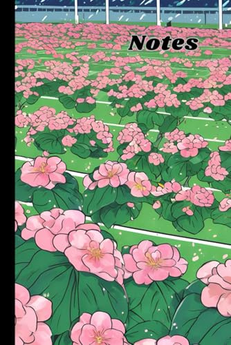 Pink Begonia Flowers Growing in the Football Field Design Notebook