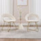 chairus Lot de 2 Fauteuil Beige de Salon en Velours, Chaise Rembourrée avec Pieds en Métal Doré, Chaise Coiffeuse Chambre Moderne avec Dossier, Beige