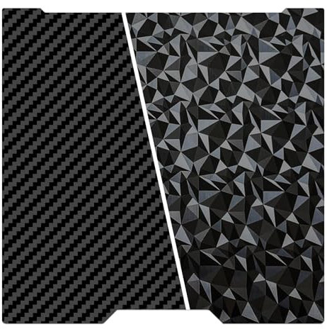 HIKUDIY Plateau d’impression 355x346 mm en acier à ressort avec surface lisse PEO effet diamant et PET en fibre de carbone pour imprimante 3D Bambu Lab H2D